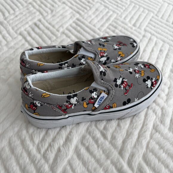 Vans Other - Vans Kids Gray Mickey Mouse Slip-On Sneakers